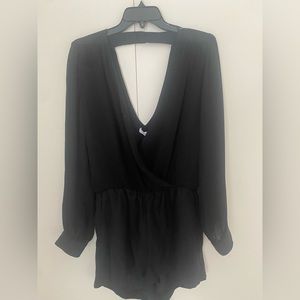 Parker Black Silk Romper